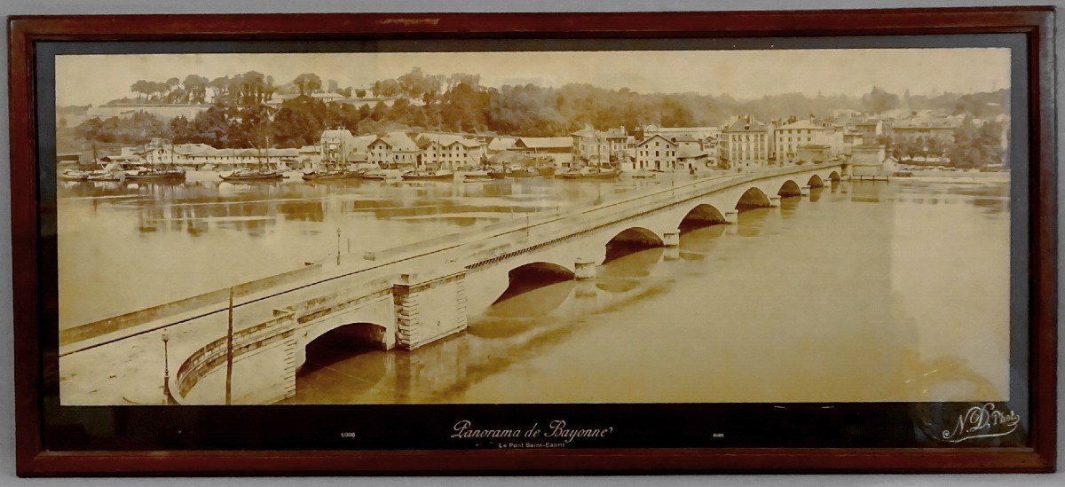 Bayonne, Le Pont Saint Esprit,  Neurdein Frères Photographes ; belle Photo Panoramique De Grand Format, Vers 1900-photo-1