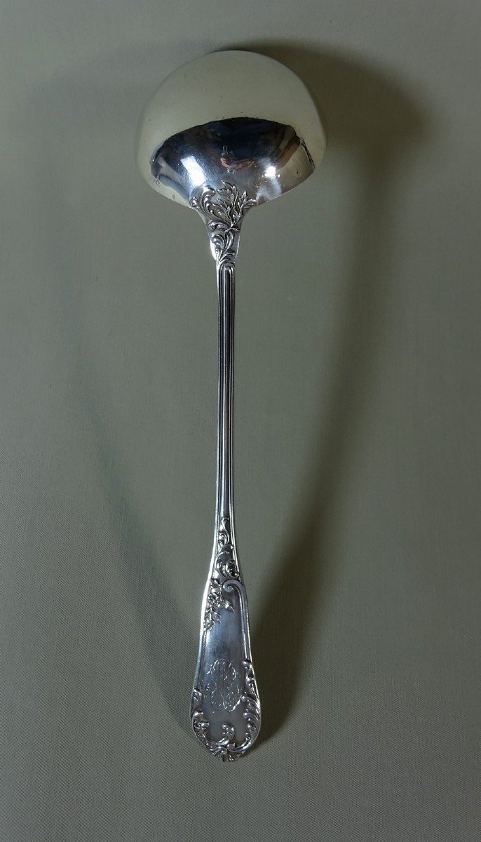 Louche De Style Louis VI Rocaille En Argent Minerve 1er Titre, Orfèvre Victor Boivin, 250 G-photo-2