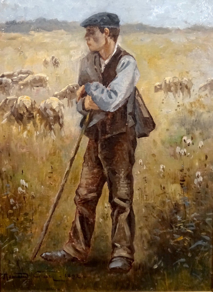 Armand Guéry, French School Of The XIXth Century, Rural Scene Shepherd And His Herd Of Sheep (353 Results Artprice).-photo-2
