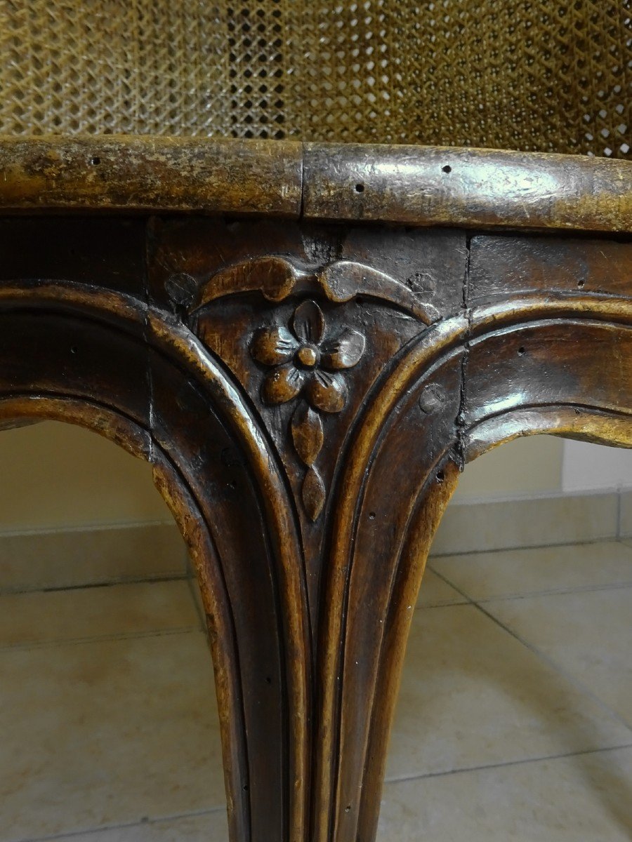 Office Armchair Or Said Of Cabinet Of Louis XV Period With Cane Fund, The Fabric Cover-photo-5