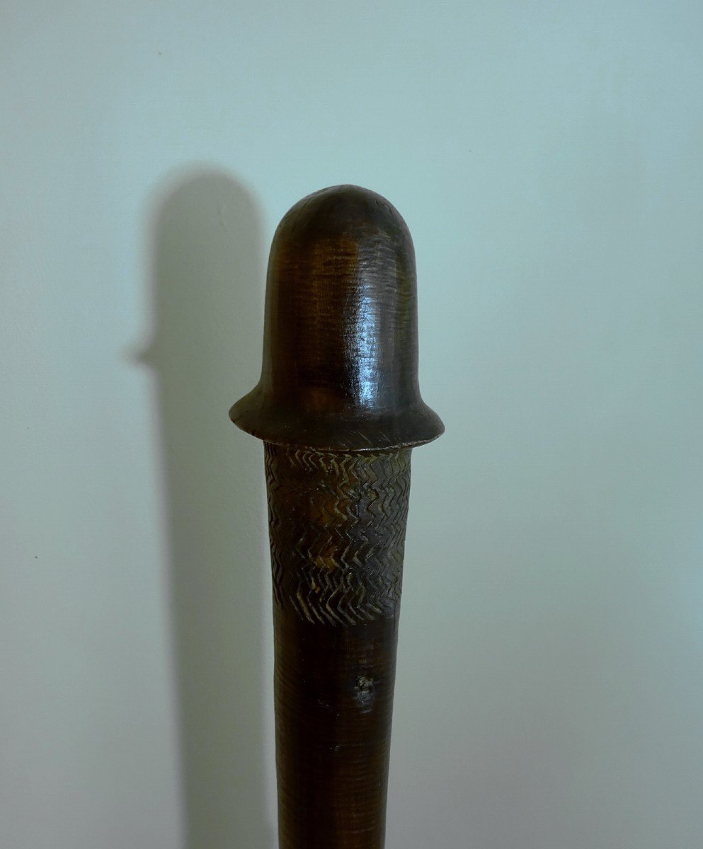 Old Kanak Headbreaker, New Caledonia, Melanesia, Carved Hardwood, The Phallus Shaped Club Or Bell-photo-2