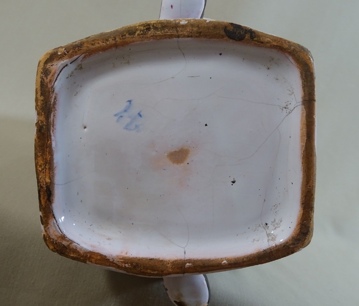 Pichet Jacquot, Faience de l&#039;Est XVIIIeme Si&egrave;cle, P&eacute;riode R&eacute;volutionnaire, Personnage sur un Tonneau Coiff&eacute; d&#039;un Bicorne &agrave; Cocarde-photo-6