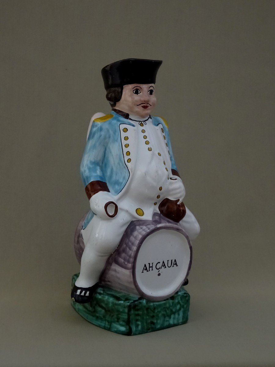 Northern Earthenware, Late 18th Century, Jacquot Jug, A Man On Horseback On A Barrel, Wearing A Bicorne With Revolutionary Cockade-photo-2