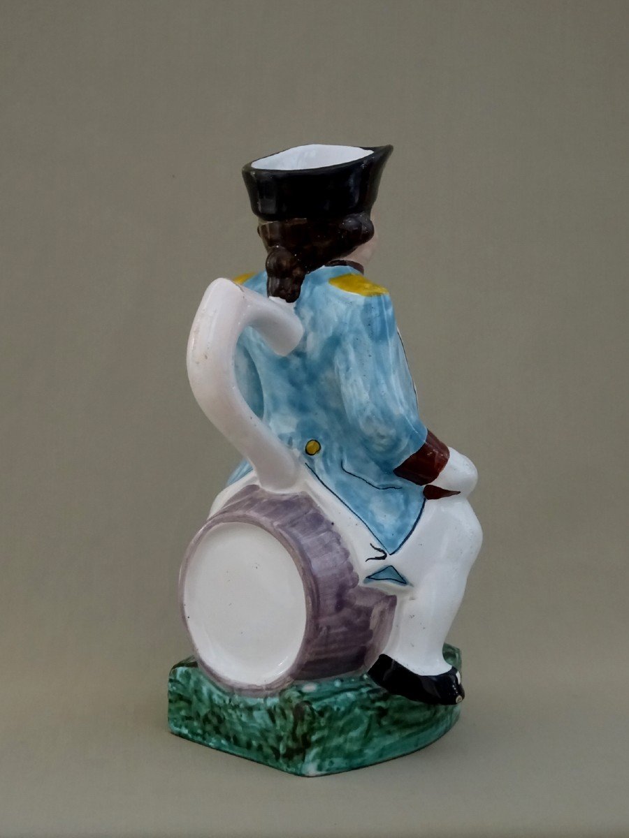 Northern Earthenware, Late 18th Century, Jacquot Jug, A Man On Horseback On A Barrel, Wearing A Bicorne With Revolutionary Cockade-photo-4