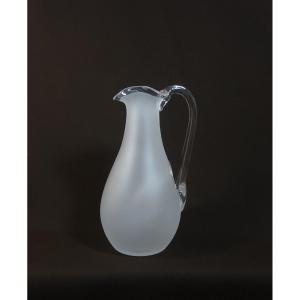 Baccarat, Pitcher Or Refreshing Broc In Blown Crystal Satin Texture And Clear Crystal, With Ice Reservoir