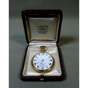 Large Antique Gusset Watch, Men's Model In 18 Carat Gold, Goldsmith S G One Key, Excellent Condition