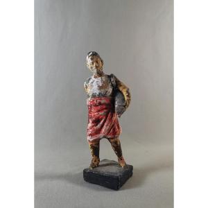 Statuette antique, Grèce, Béotie, Thébes, Rhitsona, Terre cuite Figurant un Porteur d'Eau, 