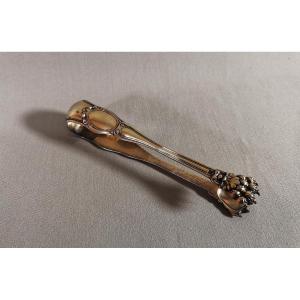 Pince à Sucre du XIXe, Style Louis XV en Argent Vermeil à Prise figurant des Pattes Griffues