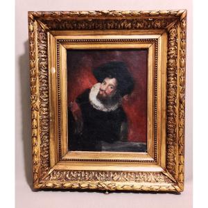 Huile sur Toile Ancienne, Portrait Présumé du Peintre & Maître Baroque Pierre Paul Rubens