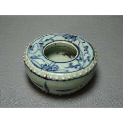 Chinese Porcelain Brush Wash Pot, Ming Dynasty, Beautiful Porcelain Stoneware With Celadon Glaze