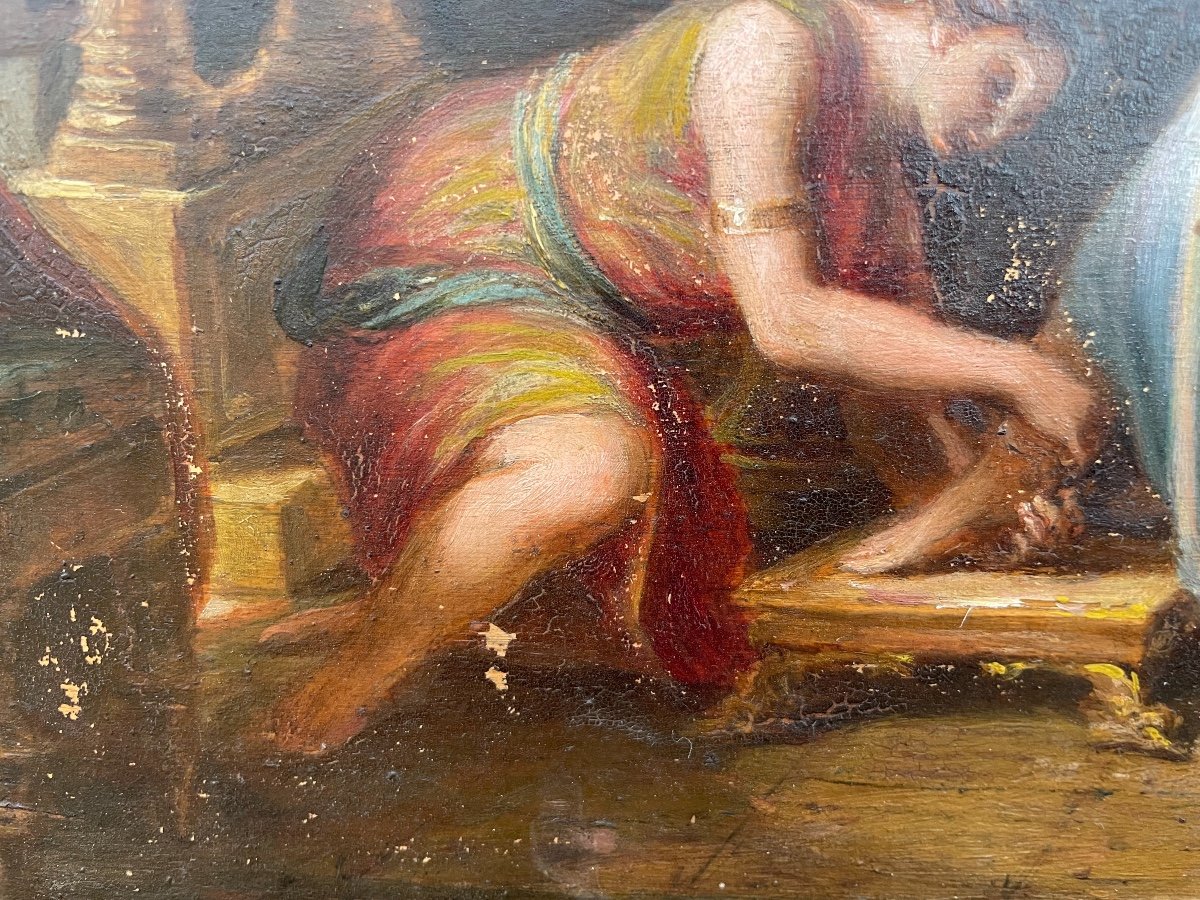 « la Toilette De Vénus »,peinture Sur Bois ,signié: Fran. Podesti 1884-photo-1