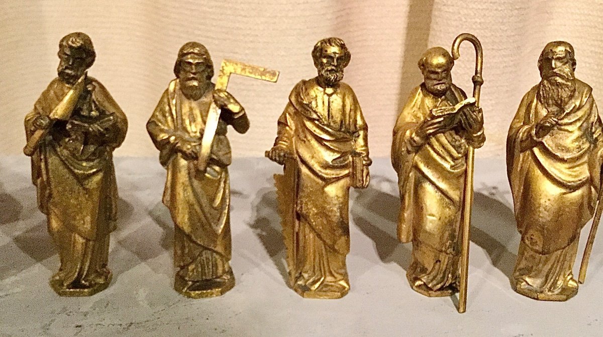 The Twelve Apostles In Gilt Bronze, Ancient Applications Of A Reliquary Hunt, 18th Century-photo-3