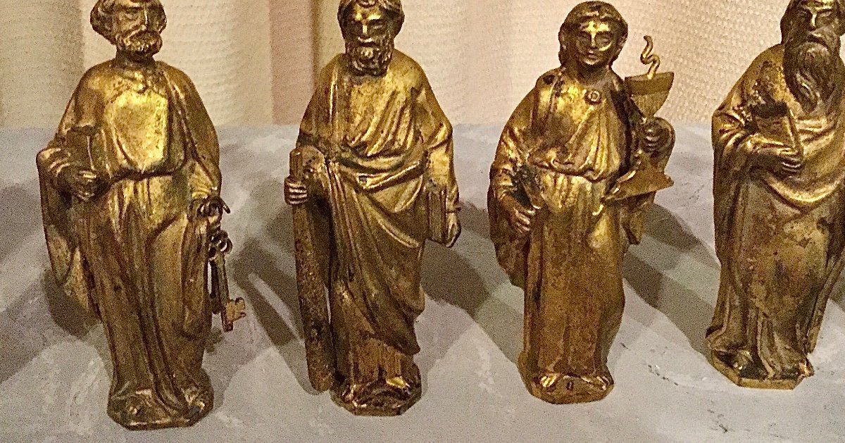 The Twelve Apostles In Gilt Bronze, Ancient Applications Of A Reliquary Hunt, 18th Century-photo-4