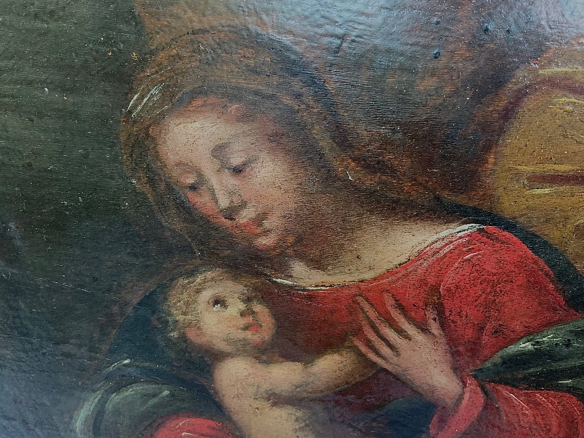 Painting: “the Rest Of The Holy Family (flight Into Egypt), Around 1700-photo-2