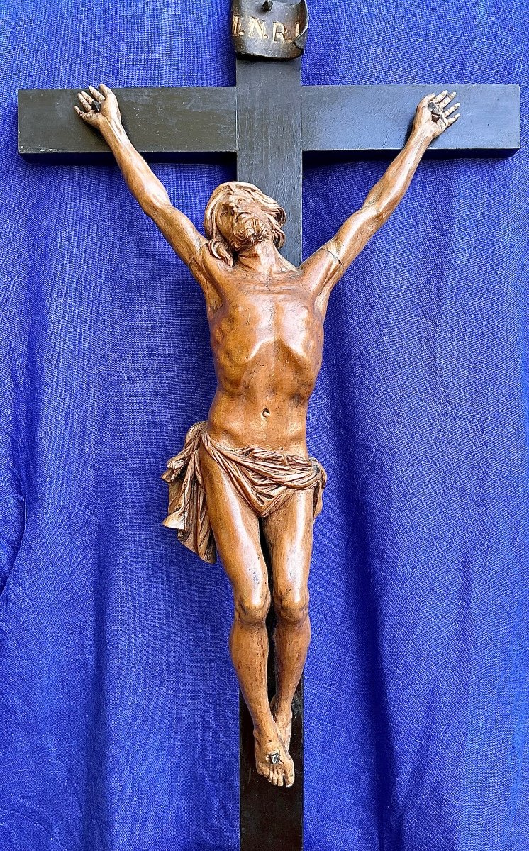 Crucifix ( Croix Staurotheque ) En Bois De Buis Et Bois ébène , Allemagne XVIIe-photo-3