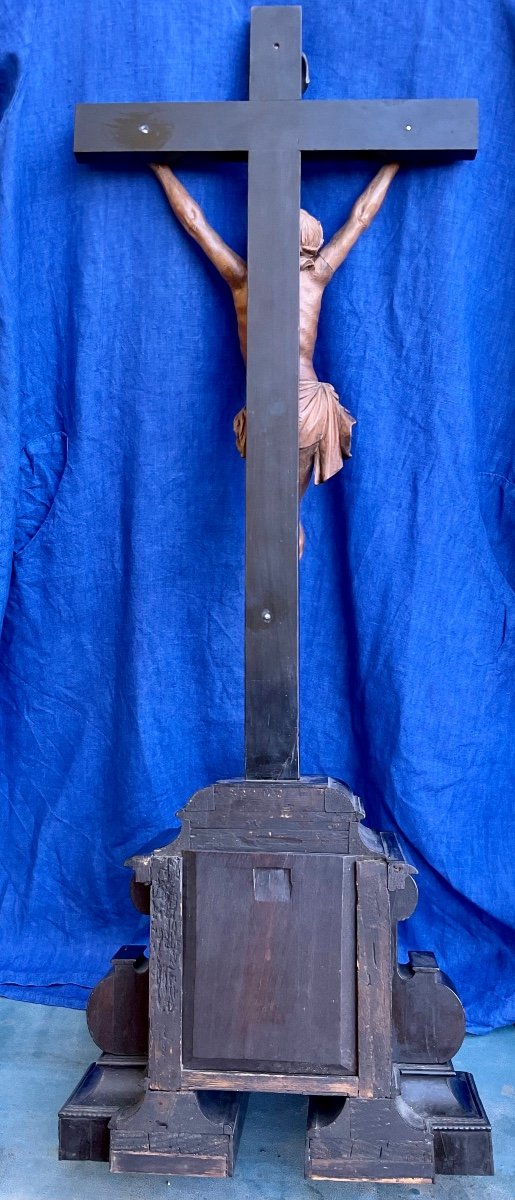 Crucifix ( Croix Staurotheque ) En Bois De Buis Et Bois ébène , Allemagne XVIIe-photo-4