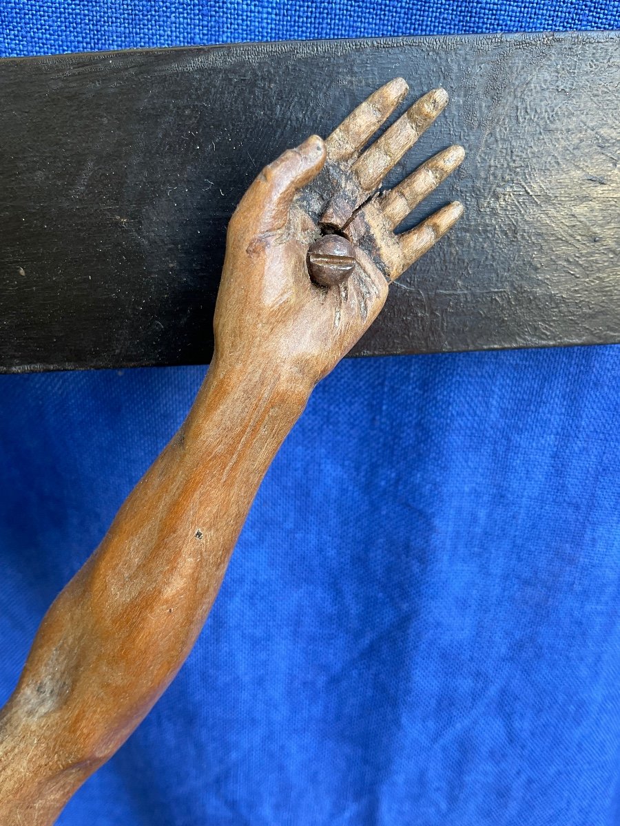 Crucifix ( Croix Staurotheque ) En Bois De Buis Et Bois ébène , Allemagne XVIIe-photo-8