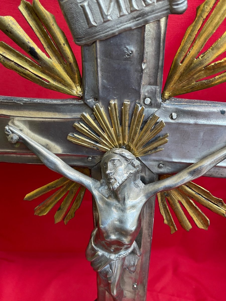 Crucifix- Staurotheque (capsule- Reliquary Of The True Cross) Silver On Wood, 13th Century Italy-photo-4