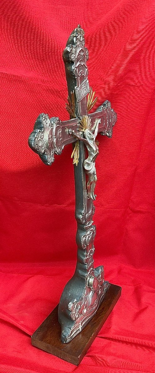 Crucifix- Staurotheque (capsule- Reliquary Of The True Cross) Silver On Wood, 13th Century Italy-photo-5