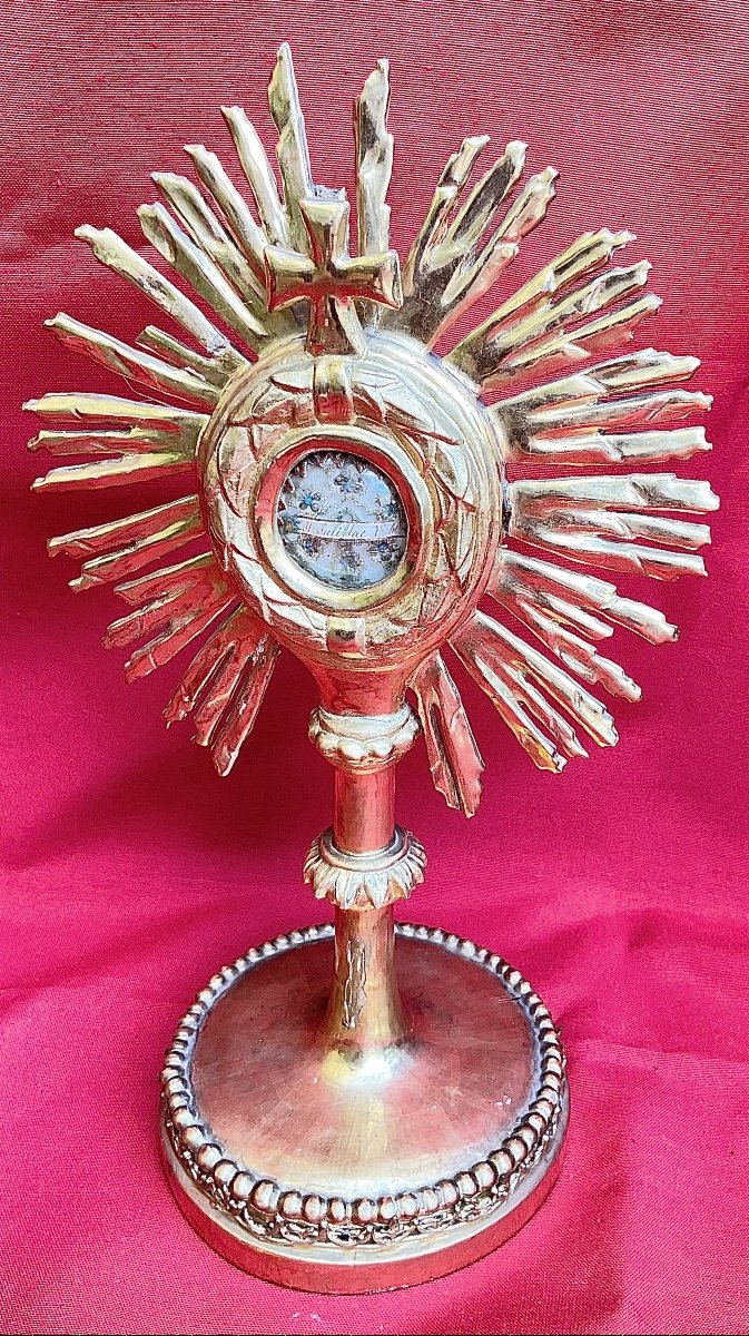 Monstrance - Reliquaire De La Sainte Julienne ?( « St.Juliste VM)en Bois Doré , Tirol XVIIIe