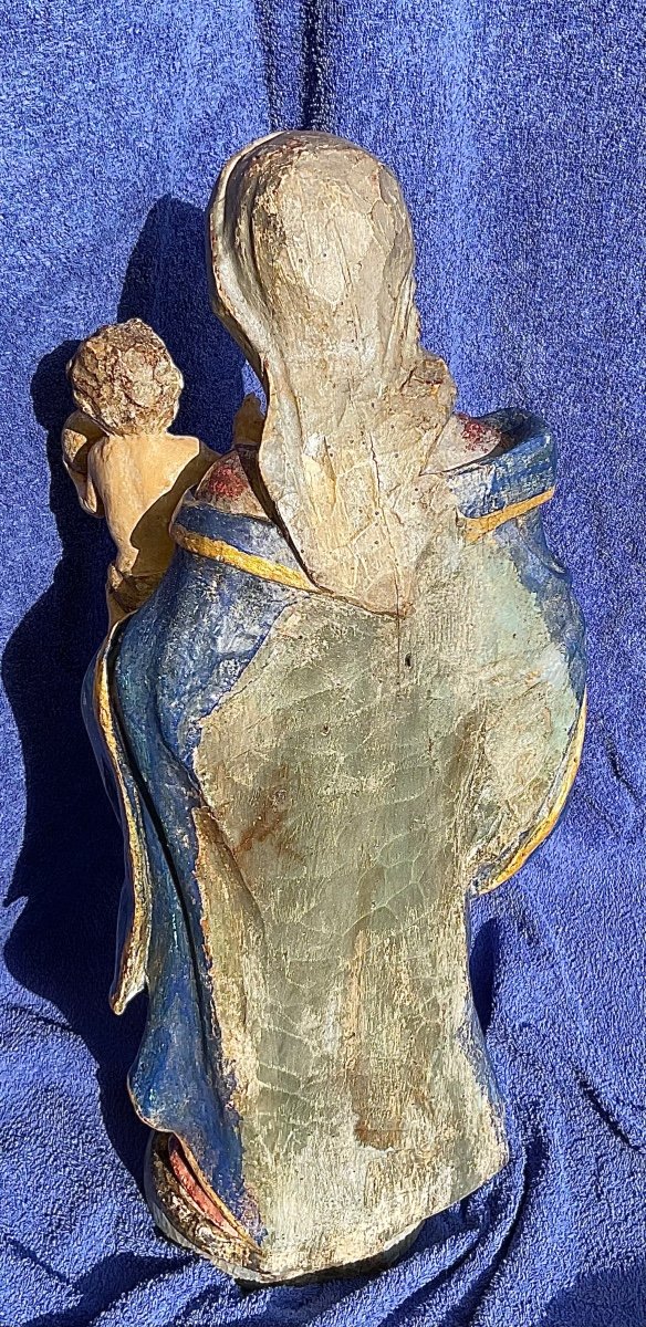 Vierge à L‘Enfant, Bois Sculpté Polychromé , Allemagne De Sud, XVIIIe-photo-6
