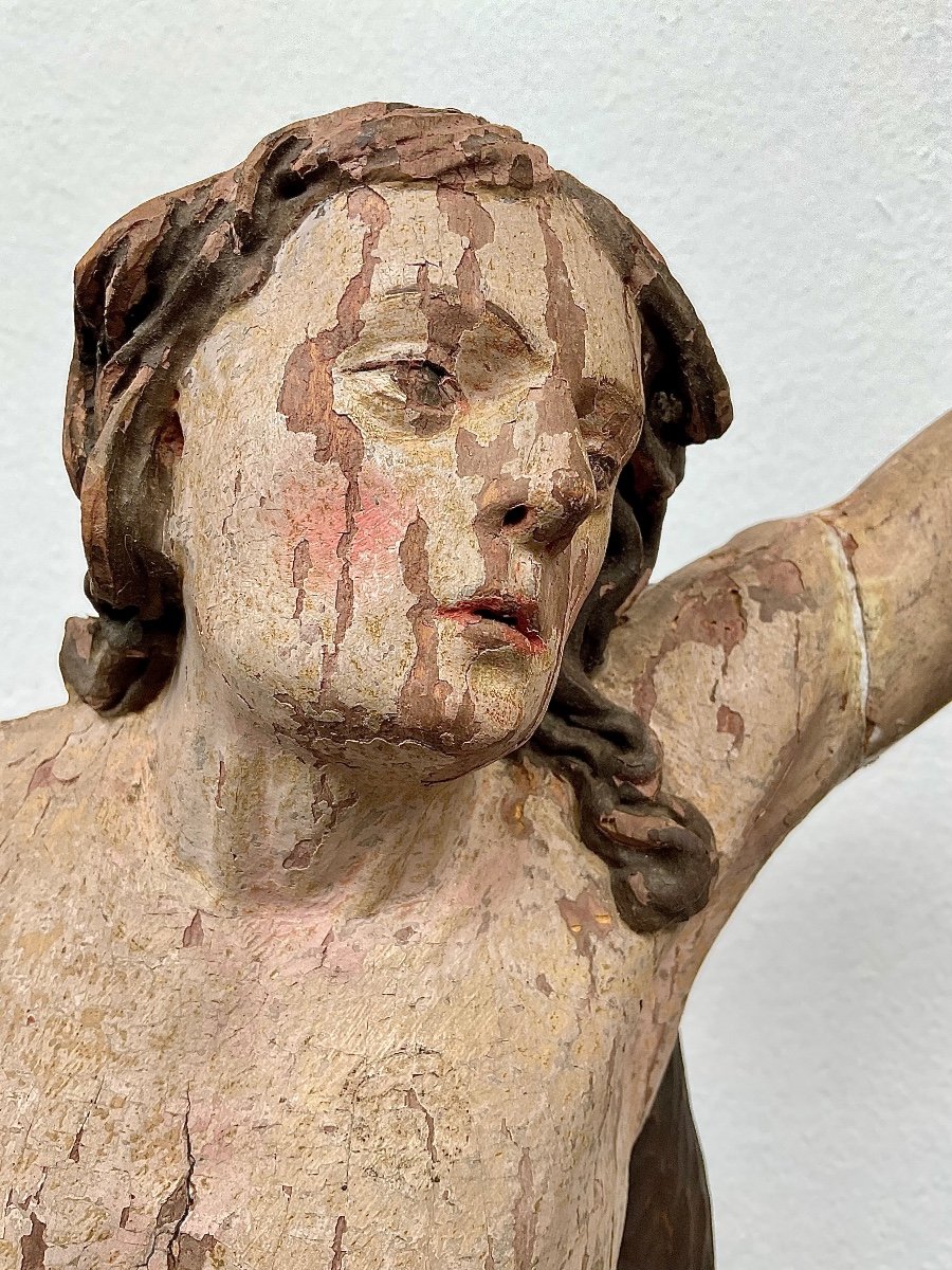  Le Martyr De Saint Sébastien, Bois Sculpté, Polychromé, Tirol  Début XVIIIe Siècle -photo-2