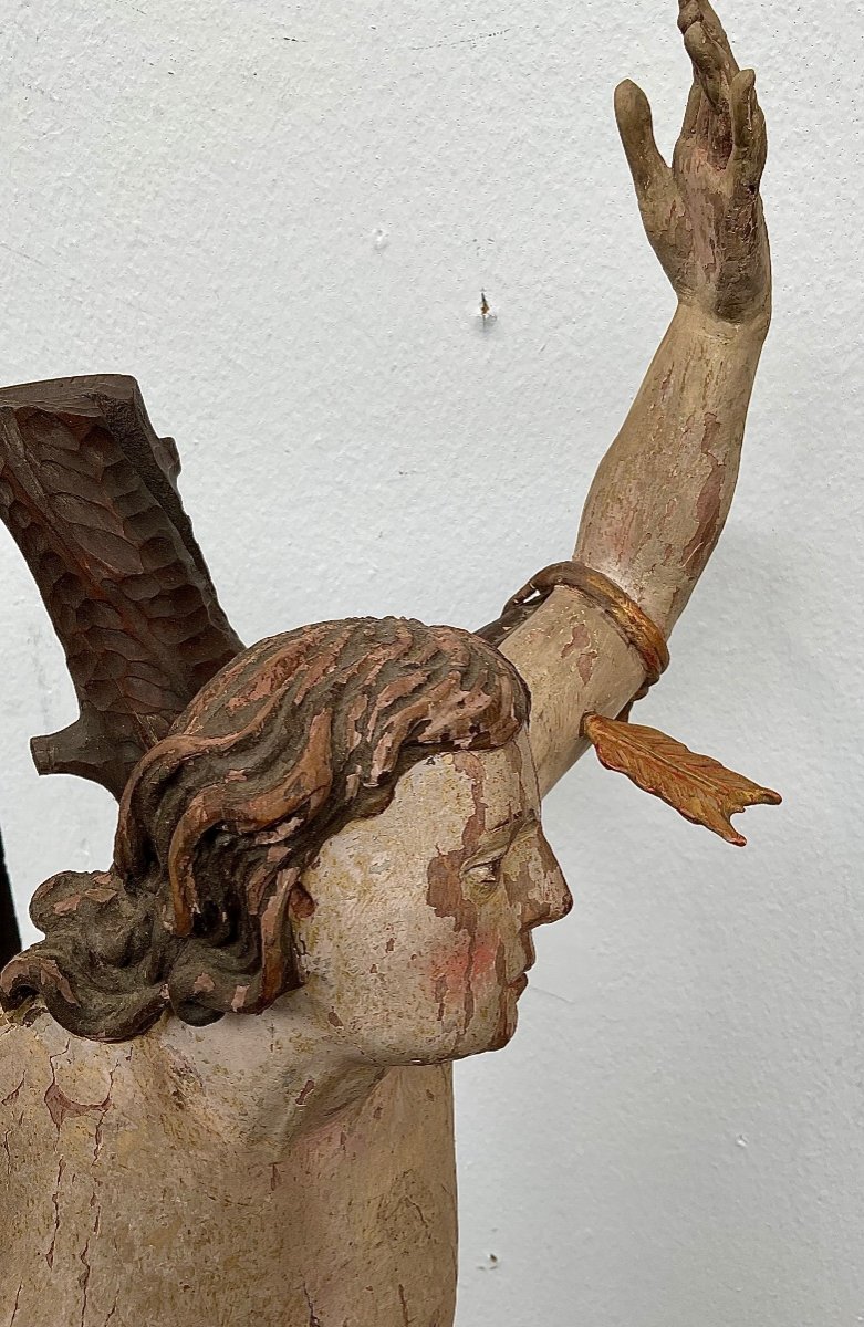  Le Martyr De Saint Sébastien, Bois Sculpté, Polychromé, Tirol  Début XVIIIe Siècle -photo-4