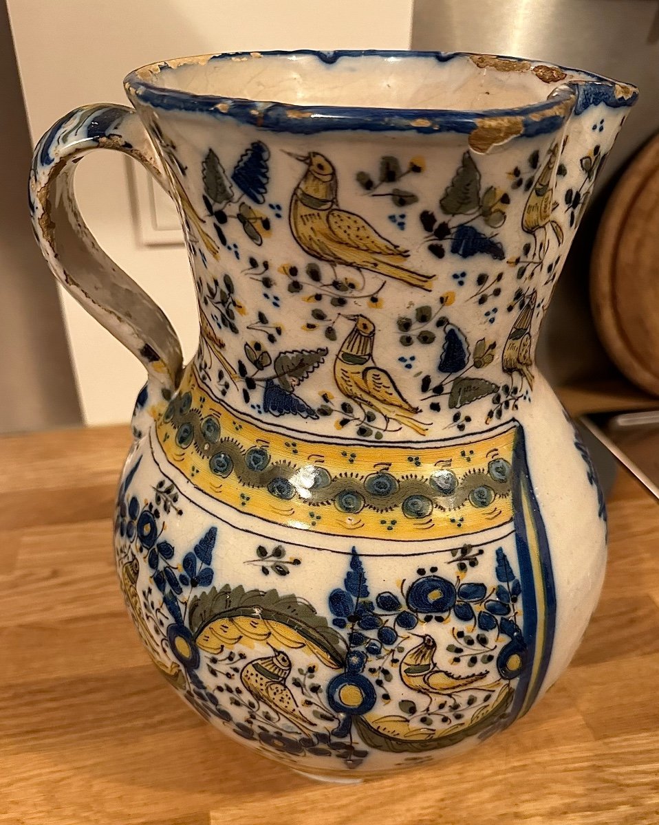 Large Jug Of Holy Water “talavera De La Reina”, Spanish Fayence, Early XIX.century-photo-4