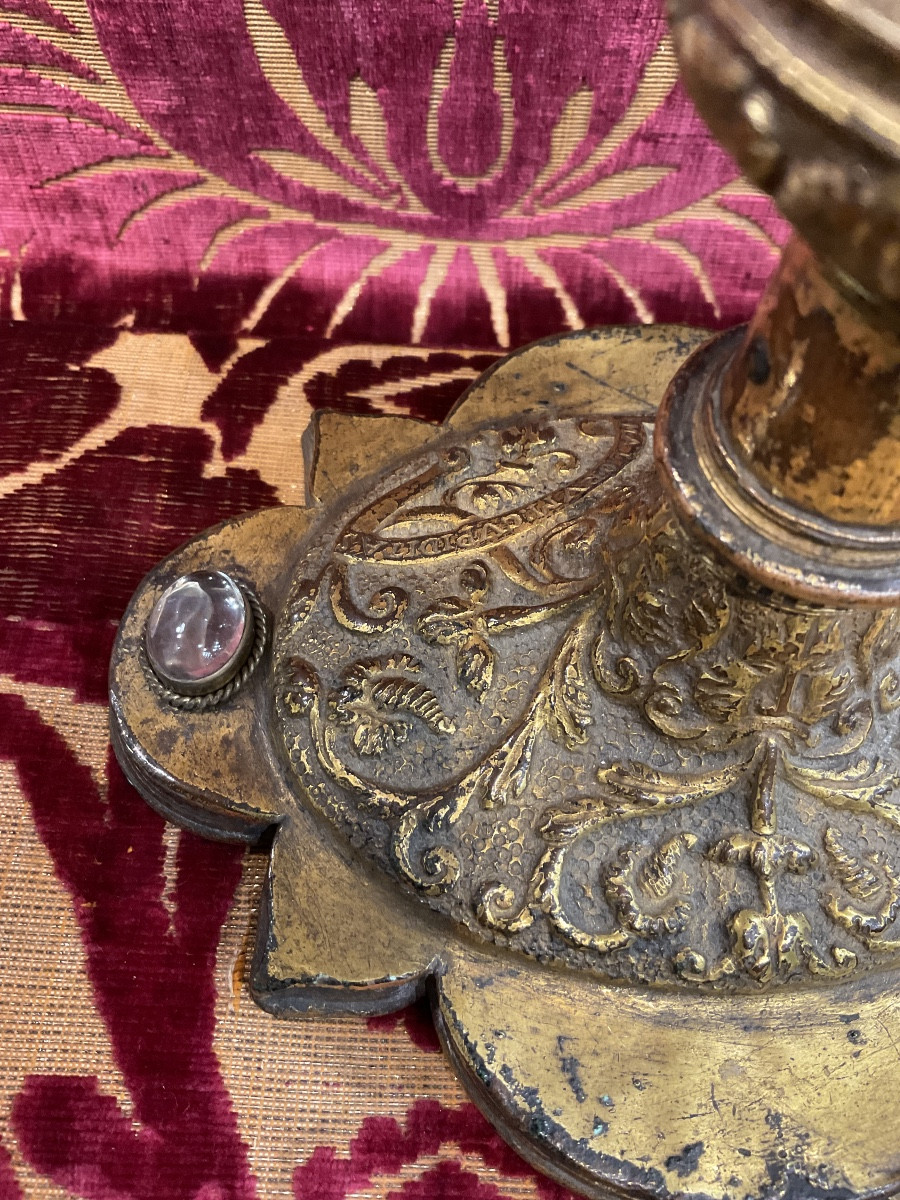 Monstrance- Reliquaire En Cuivre Doré  Anno 1551cachant Une Croix Reliquaire Byzantin (bronze)-photo-2