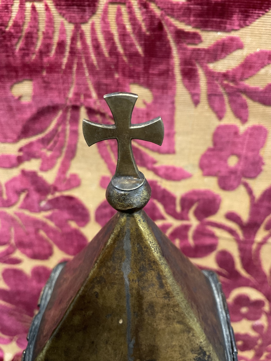 Monstrance- Reliquaire En Cuivre Doré  Anno 1551cachant Une Croix Reliquaire Byzantin (bronze)-photo-3