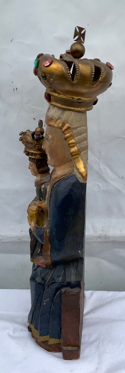 Madone De La Grâce De Mariazell ( Autriche) , Vierge à L’enfant,bois Sculpté XIXe-photo-2