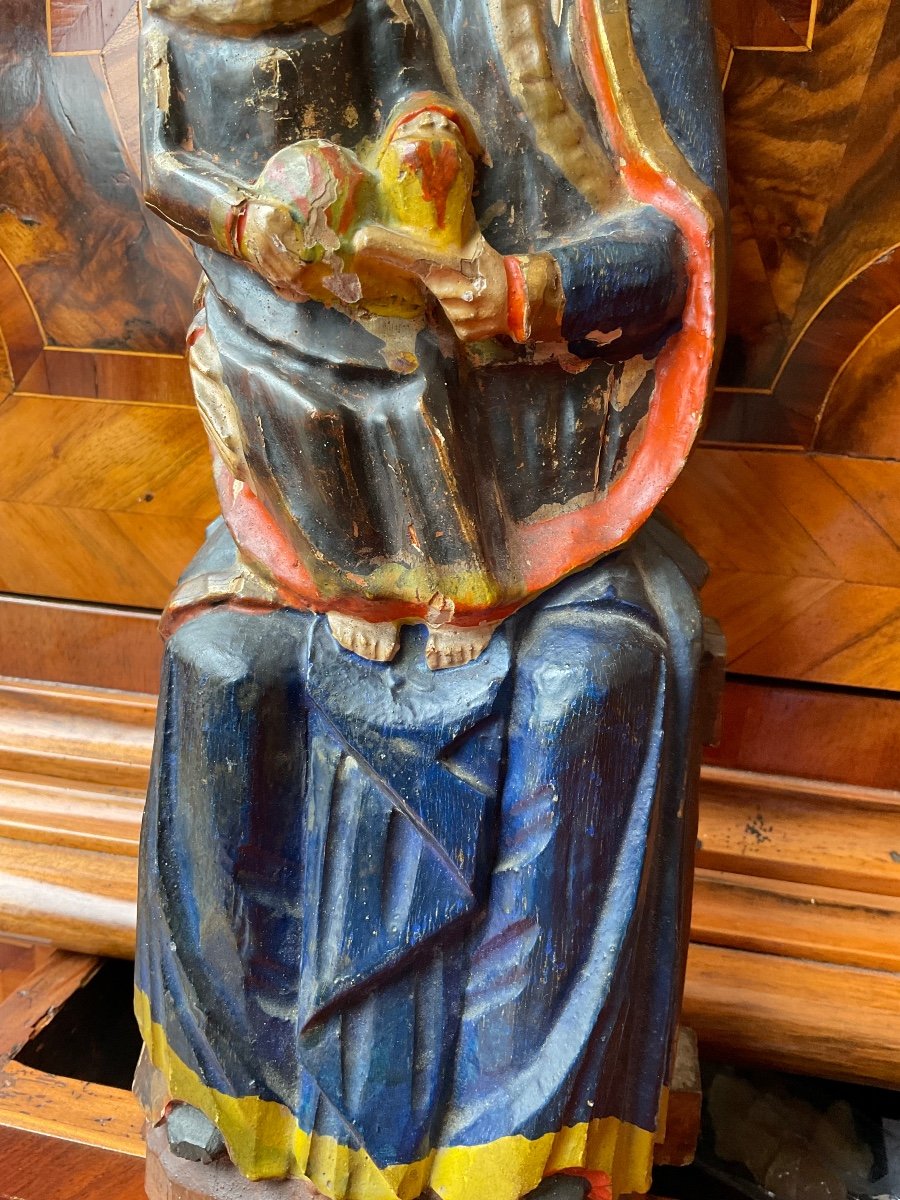 Madone De La Grâce De Mariazell ( Autriche) , Vierge à L’enfant,bois Sculpté XIXe-photo-3