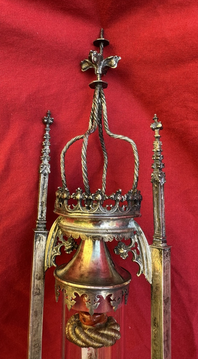 Grand Ostensoir - Reliquaire ( Sainte Floride ) en argent massif de l‘Époque Gothique , XVème-photo-3