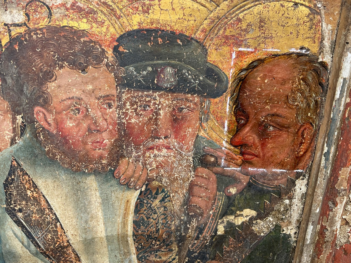 Predella, Oil On Wood Representing The Last Supper, Jesus With The 12 Apostles, Early 16th Century -photo-4