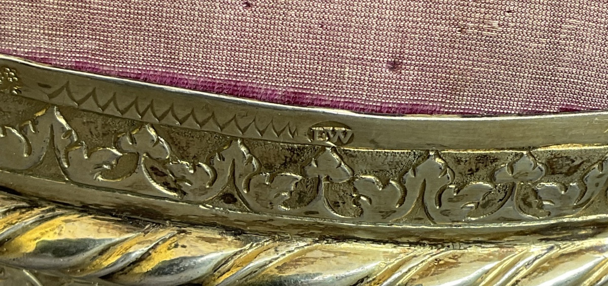 Coussin à Épingles en Velours et Argent ( Poinçon d‘Augsbourg et Maitre), Allemagne XVIIème-photo-4