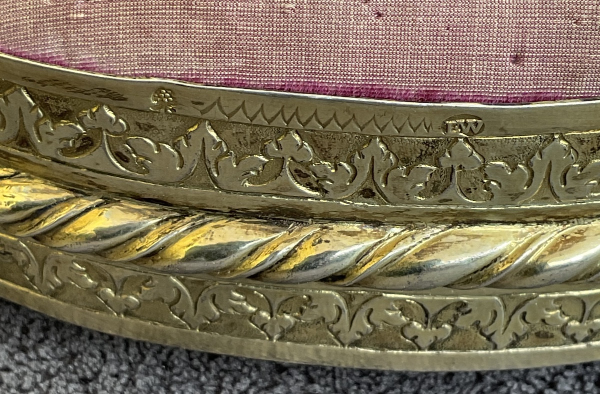 Coussin à Épingles en Velours et Argent ( Poinçon d‘Augsbourg et Maitre), Allemagne XVIIème-photo-3