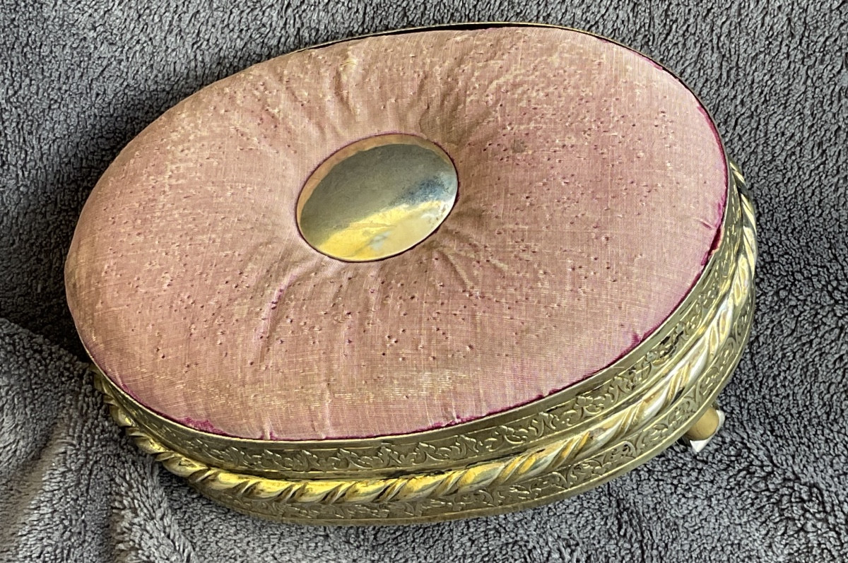 Coussin à Épingles en Velours et Argent ( Poinçon d‘Augsbourg et Maitre), Allemagne XVIIème-photo-4