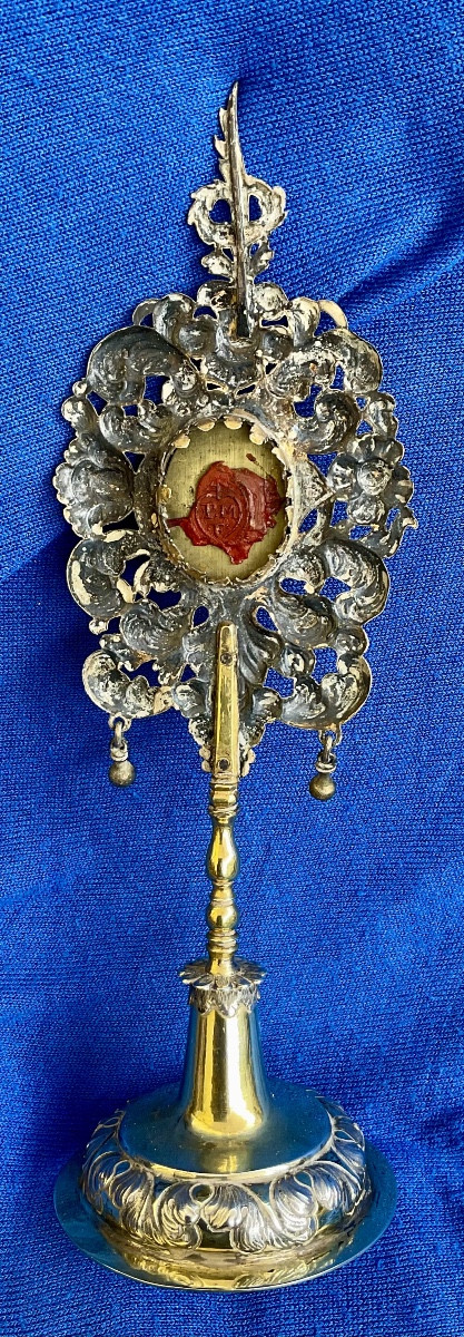 Reliquary Monstrance «  S.antonii, S.pacifici » Solid Silver And Fire Gilded, Germany , XVII -photo-2