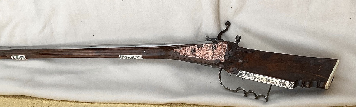 Arquebuse à Rouet ( Fusil de Chasse ): „Georg Draußmiller“ Munich, Fin XVIIe-photo-3