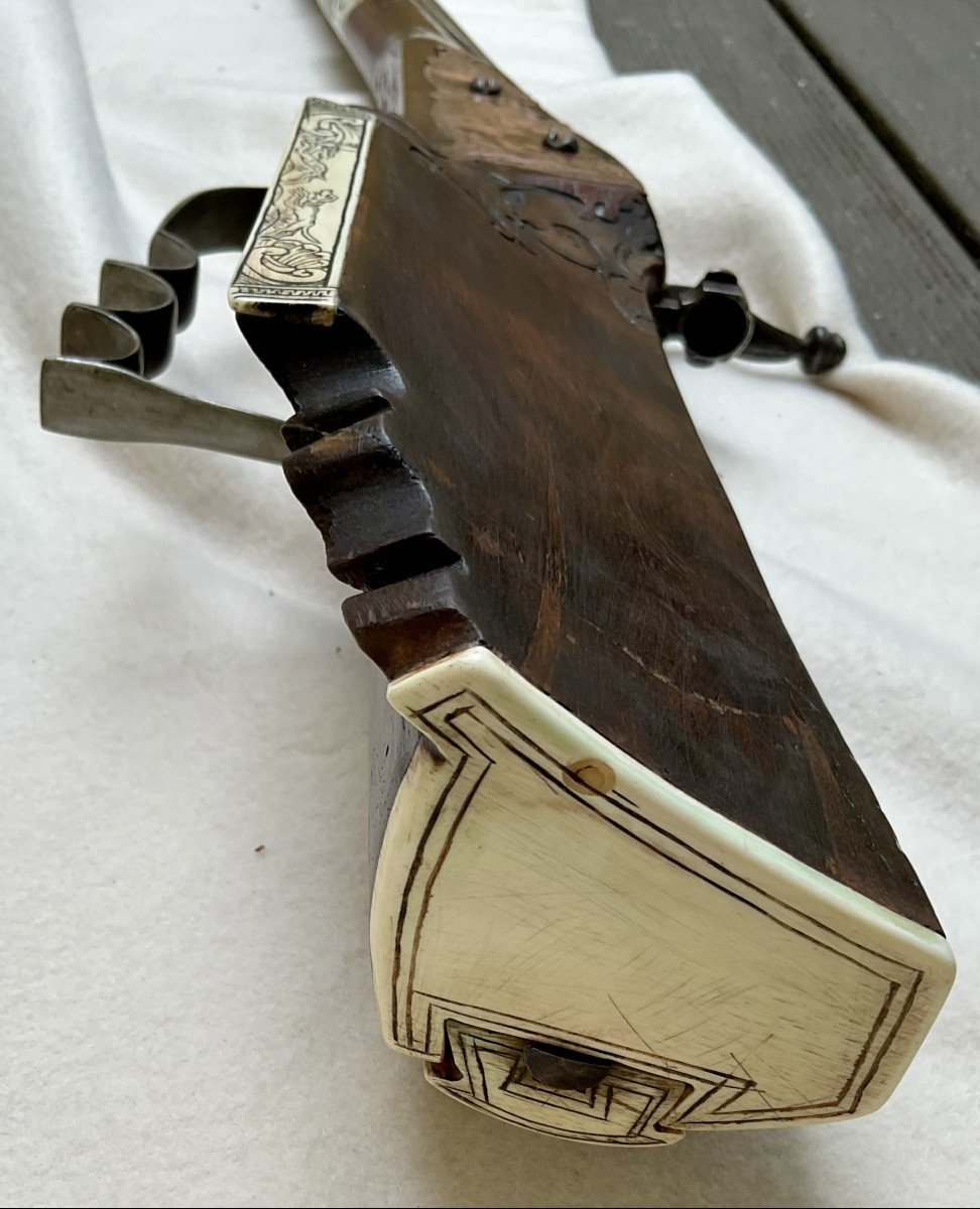 Arquebuse à Rouet ( Fusil de Chasse ): „Georg Draußmiller“ Munich, Fin XVIIe-photo-6