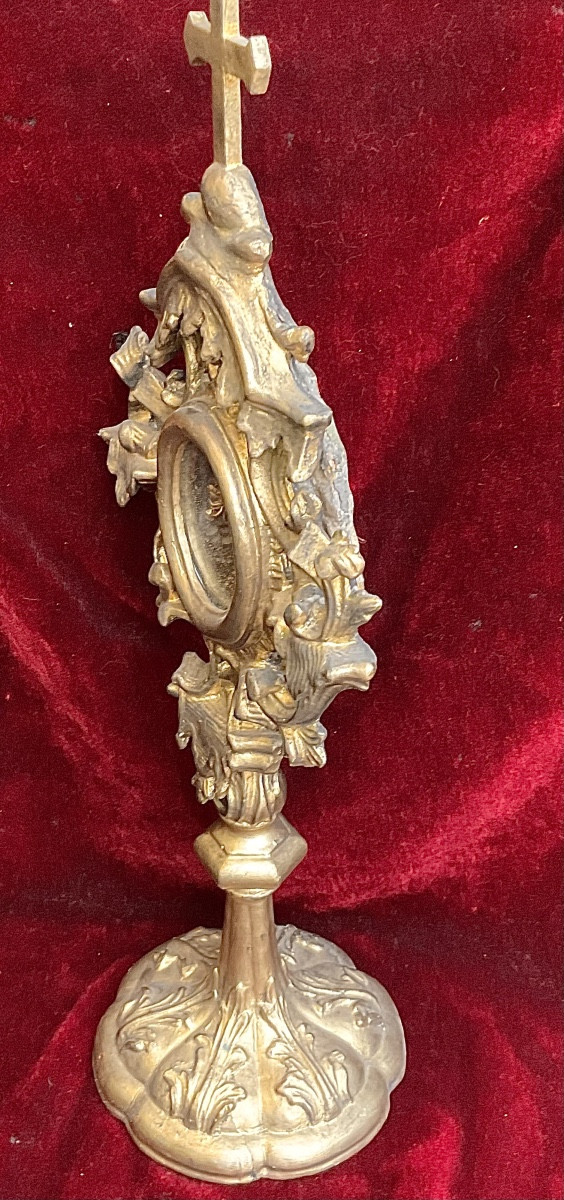Monstrance Reliquaire « S. Mauricy M. » ,Bois sculpté et doré , Tirol de Sud, XVIIIe siècle -photo-4