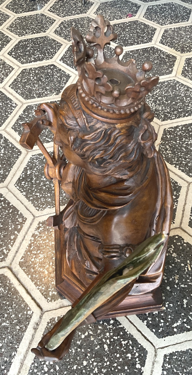 Buste - Reliquaire de Catherine d’Alexandrie , Bois sculpté, Allemagne , début  VIIIe Siècle -photo-7