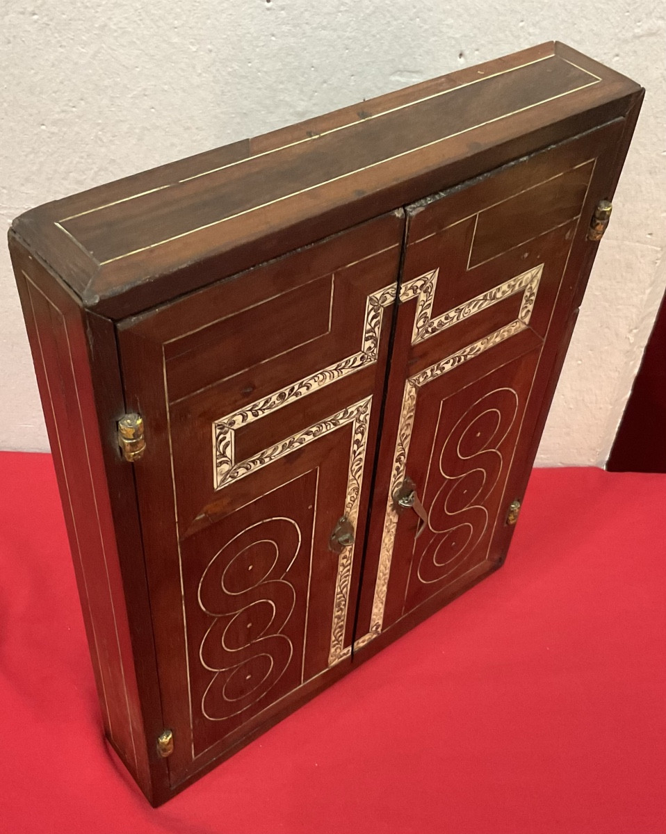 Triptych-reliquary ("ex Ossibus") In Mahogany, Interior: Work Of Nuns, 17th Century Spain-photo-5