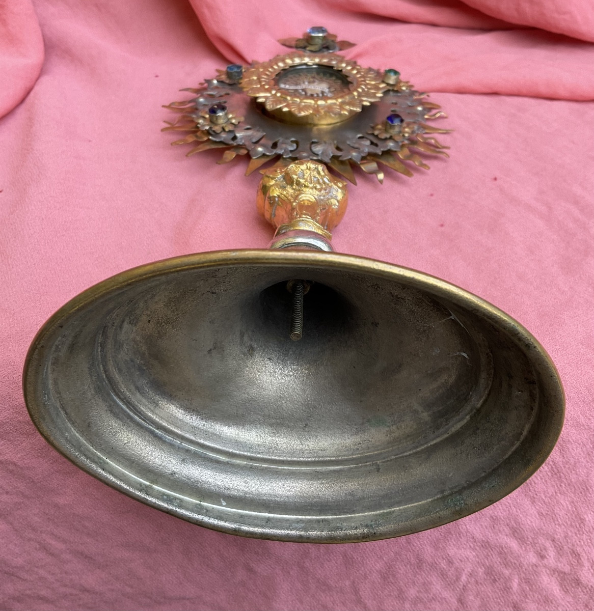 Monstrance- Reliquaire Du Pape Léon II, en Mètal argenté et doré, Autriche début XIXeme siècle -photo-1