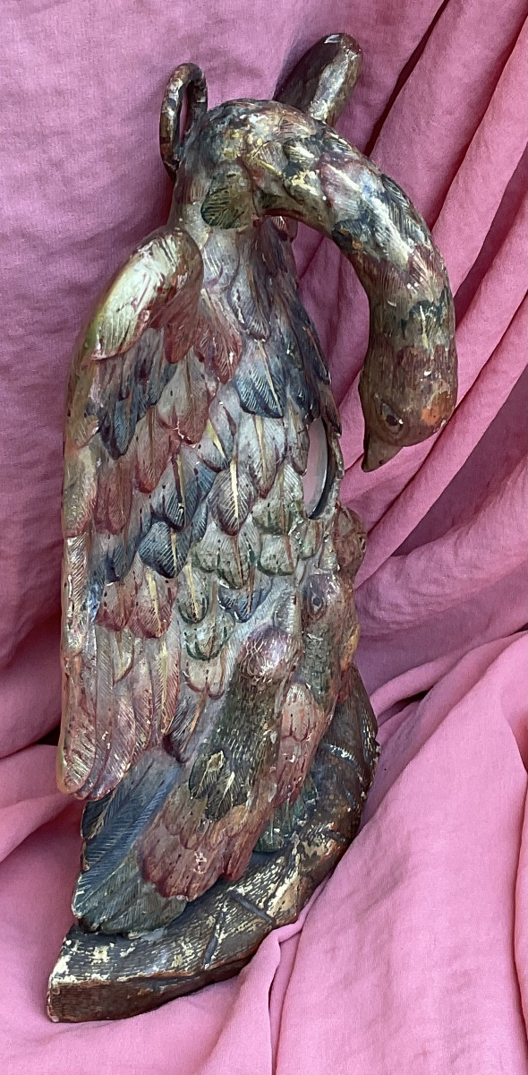 Pelican Feeding Its Chicks With Its Own Blood, Carved, Painted, And Gilded Wood, 18th-century Spain-photo-4