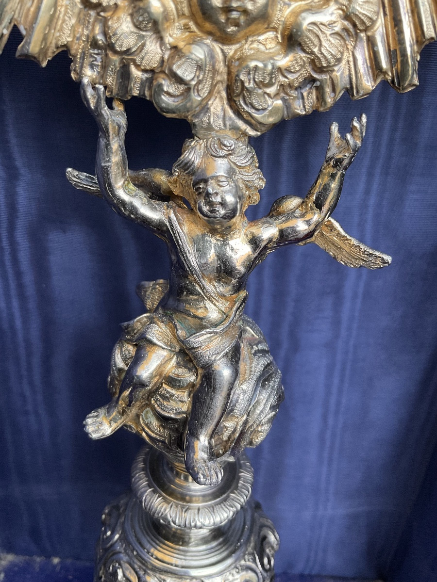 Ostensoir Baroque en Argent et Vermeil , Italie XVIIIème Siècle -photo-4