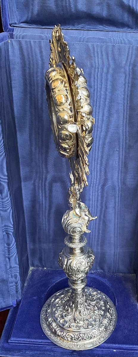 Ostensoir Baroque en Argent et Vermeil , Italie XVIIIème Siècle -photo-6