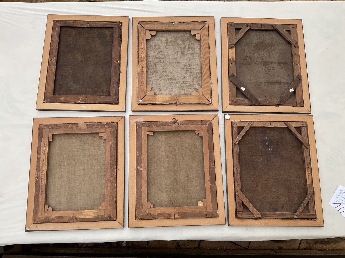 Six Court Portraits Of The Entourage Of Louis XIV, Oil On Canvas, France, 18th Century -photo-2