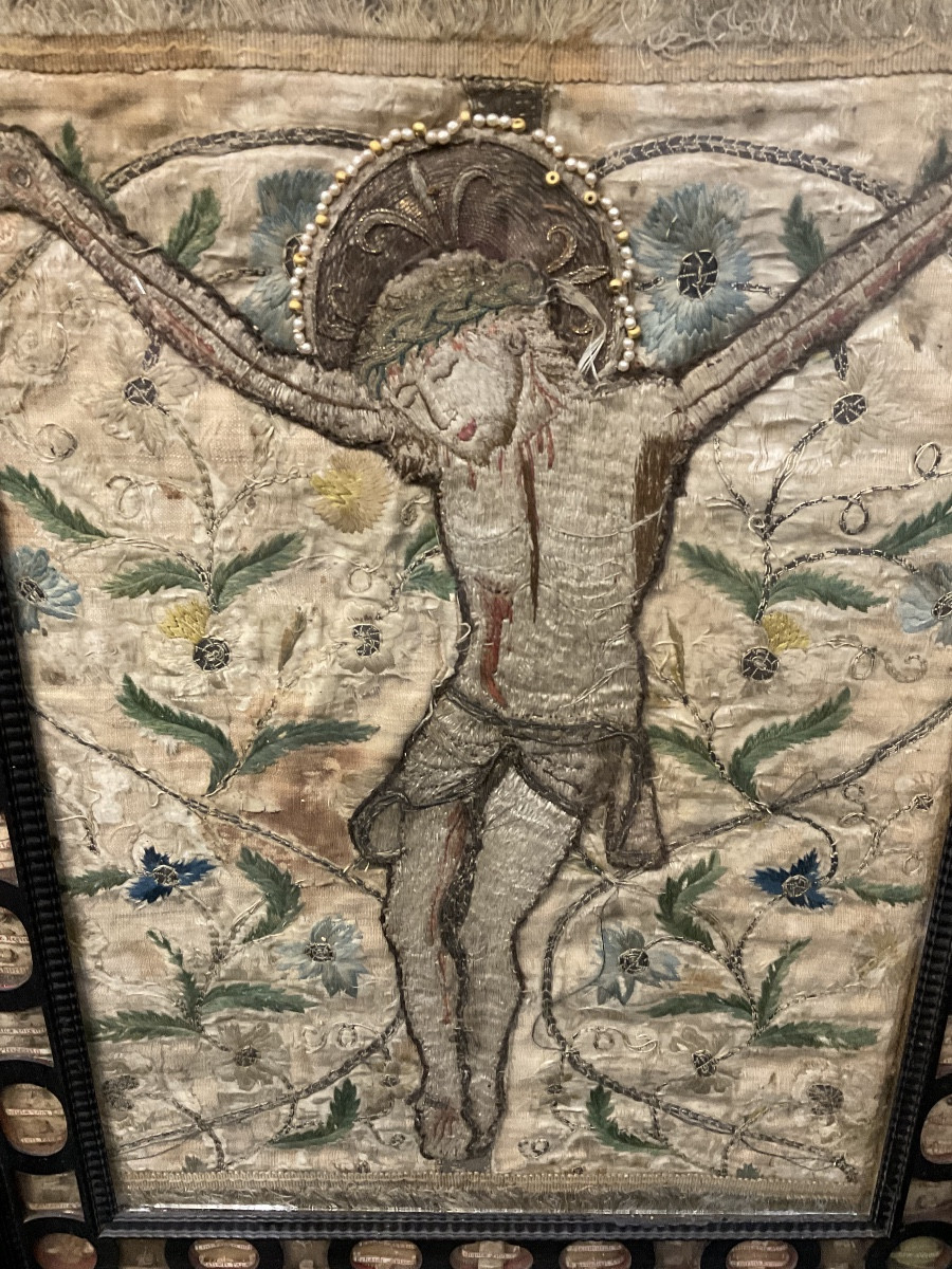 Grand Cadre Reliquaires en Bois ébonisé abritant des Reliques de Saints et Martyrs Italie XVIIe-photo-2