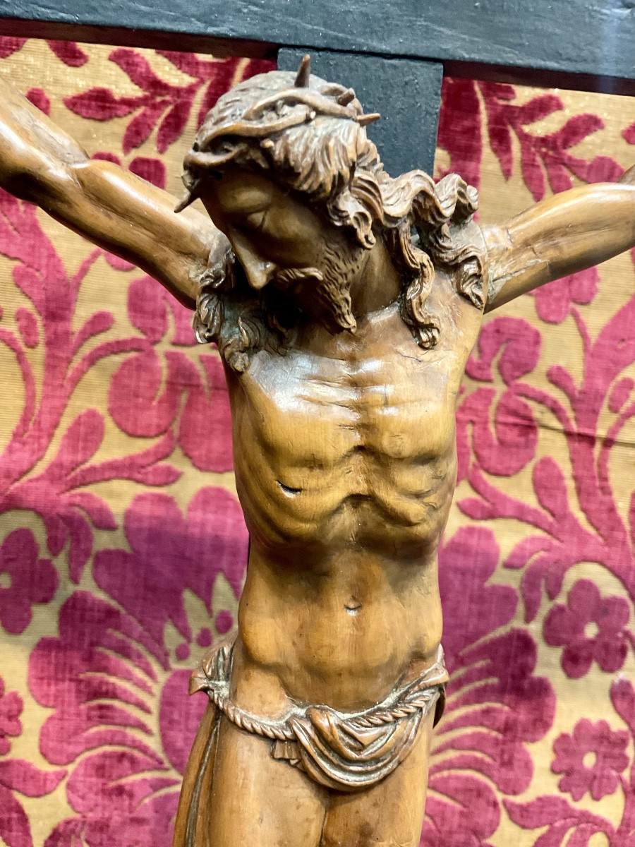 Crucifix Reliquary With Nail Of The True Cross, Body Of Christ In Boxwood, Early 17th Century-photo-2